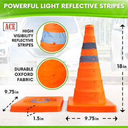 4 Pack Of Collapsible Safety Cones