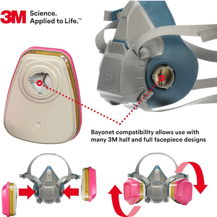 3M P100 Respirator Cartridge/Filter 60926, 1 Pair