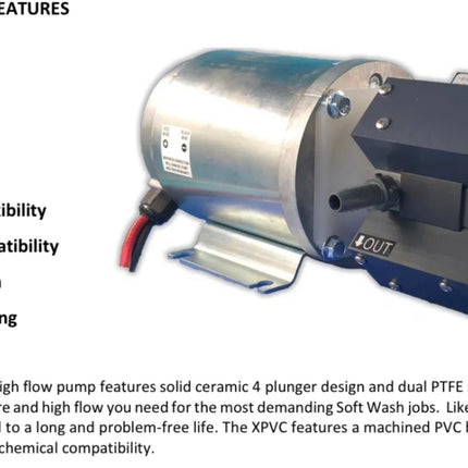 PUMPTEC 12v Soft Wash Pump XPVC-6/M960 WITH 150PSI PVC REGULATOR