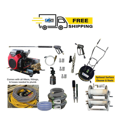 DIY Pressure Washing Rig Builder Kit - 8 GPM - 3500PSI GX690 Belt Drive